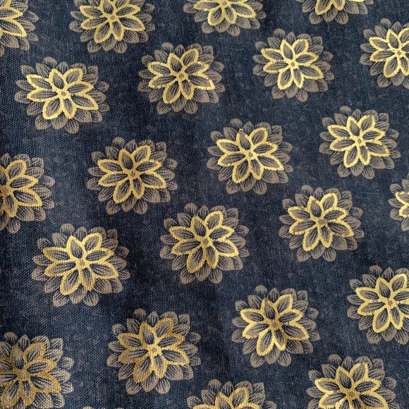 Lulla Collection by Bindya Blue & Gold Floral Oblong Lightweight Scarf - Picture 3 of 8